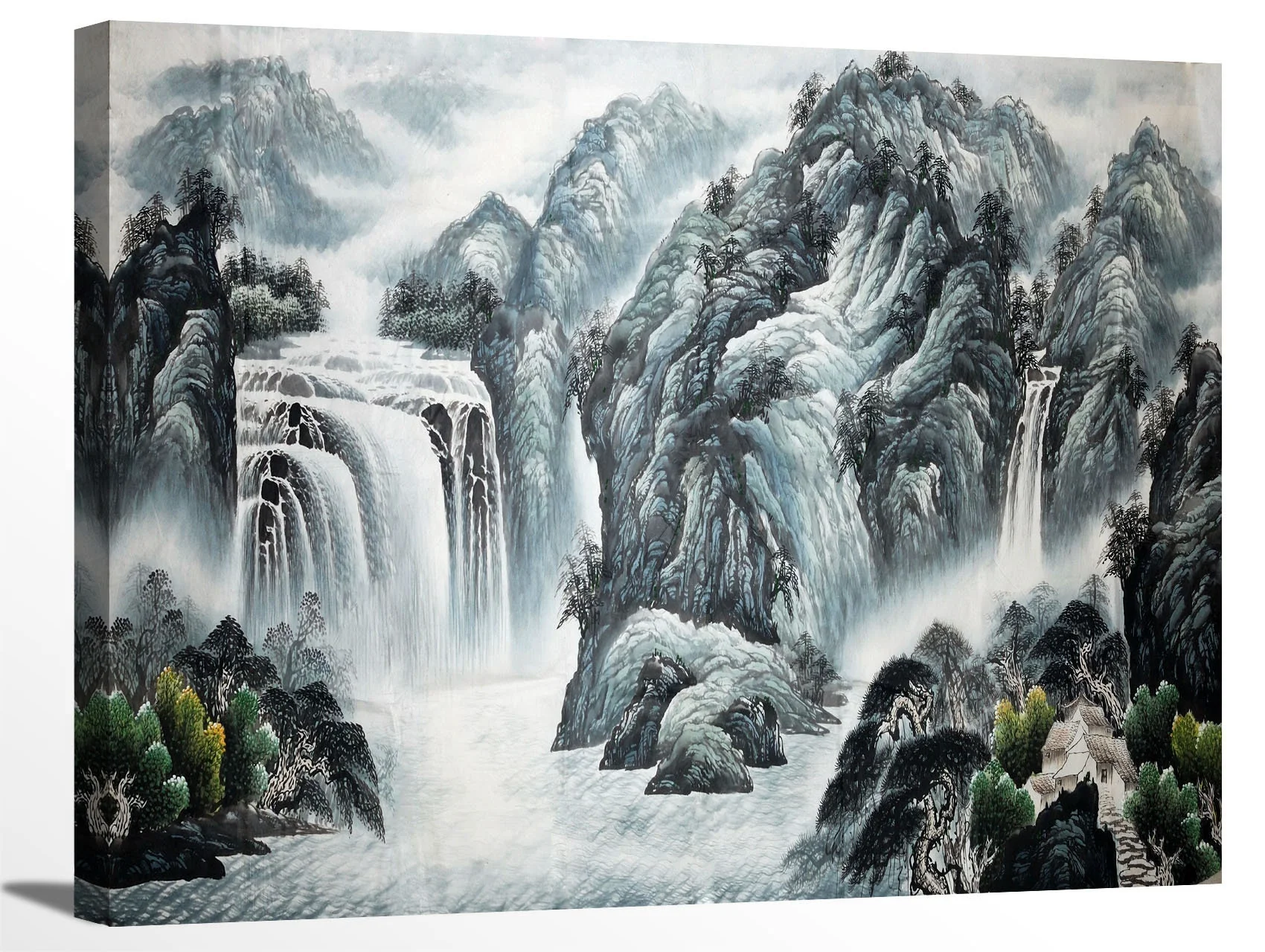 龙虎斗东方山水背景，营造神秘氛围